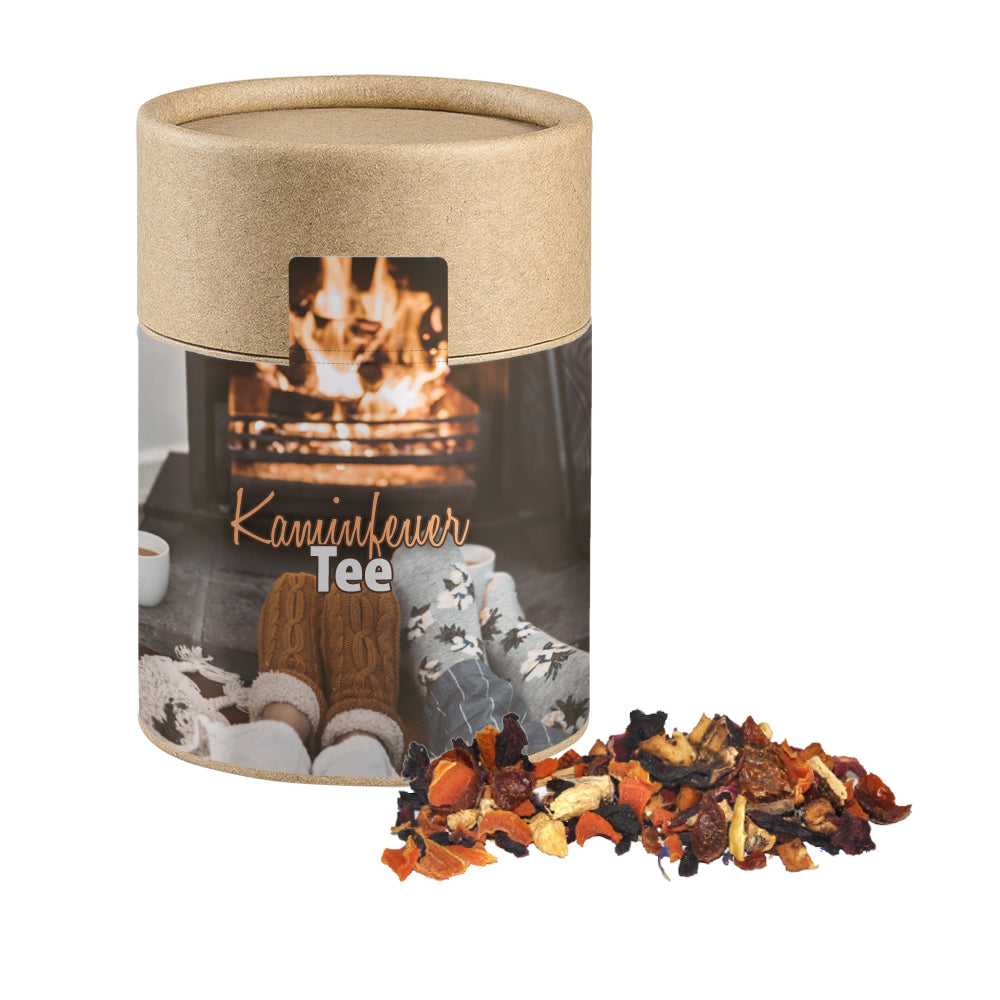 Weihnachtstee in der Kraftpapierdose Midi – Kaminfeuer Tee, ca. 60 g