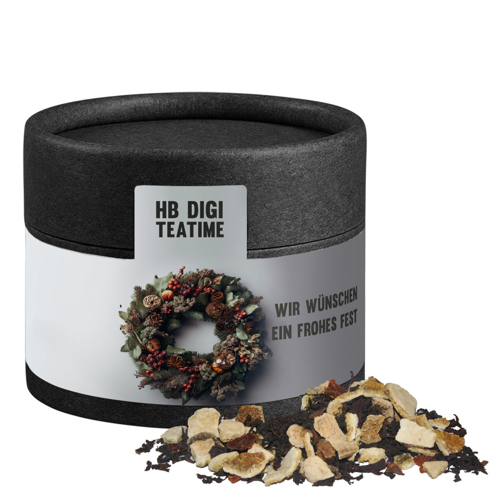 Weihnachtstee in der schwarzen Mini Dose – Wintertage Tee, ca. 30 g