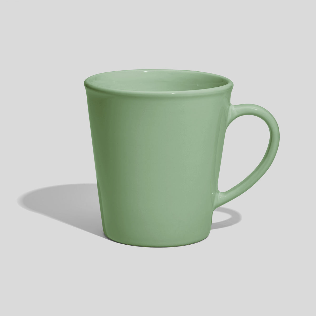 Weit geöffnete Keramiktasse 460 ml mit dünnem Bogenhenkel – Mintgrün