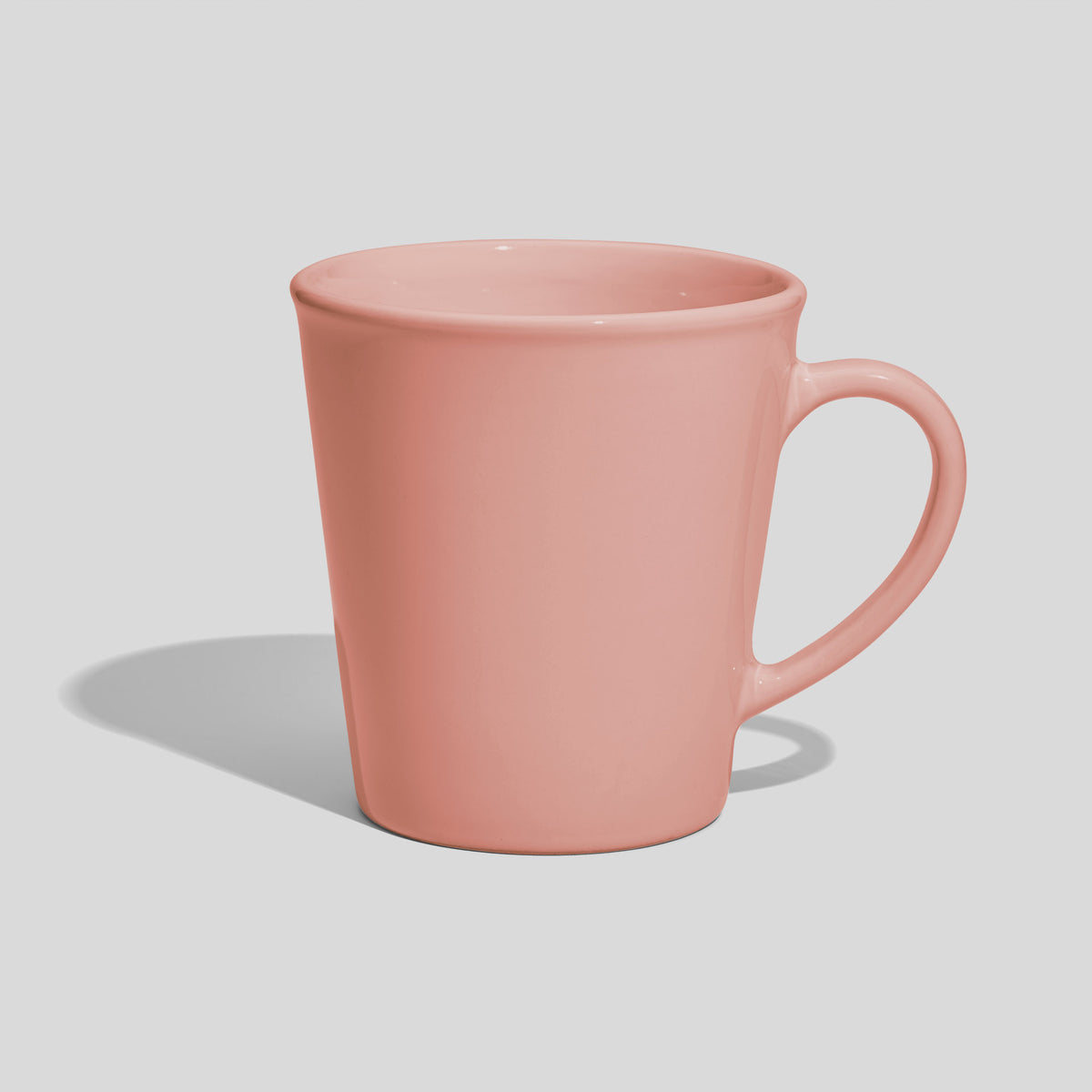 Weit geöffnete Keramiktasse 460 ml mit dünnem Bogenhenkel – Rosa