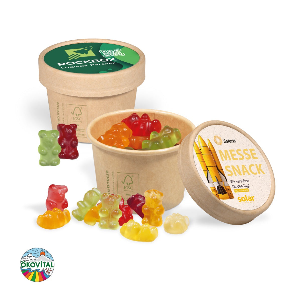 Werbe Fruchtgummi Paperbox mit Einleger
