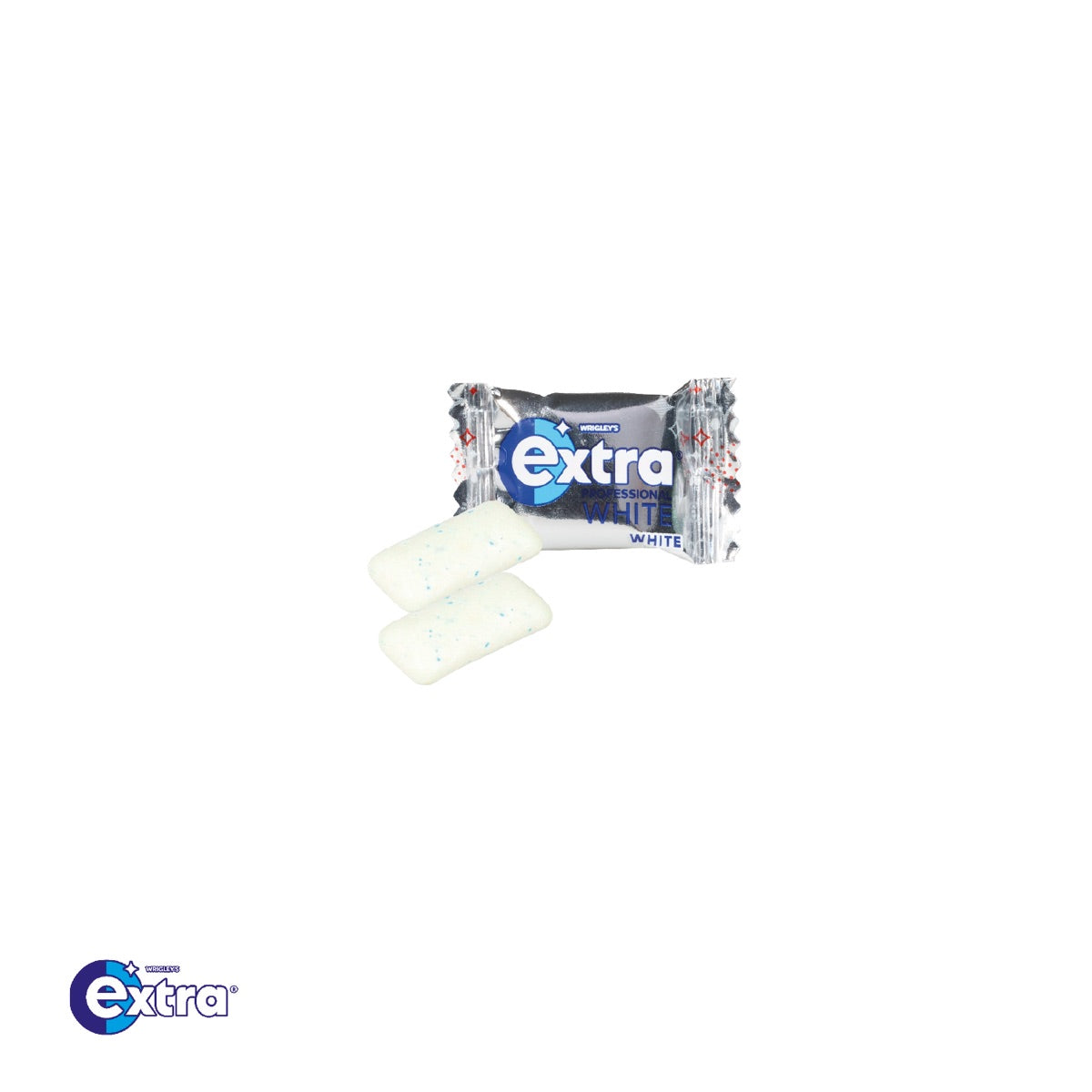 Klappkarte geöffnet mit einem Wrigley's Extra Kaugummi
