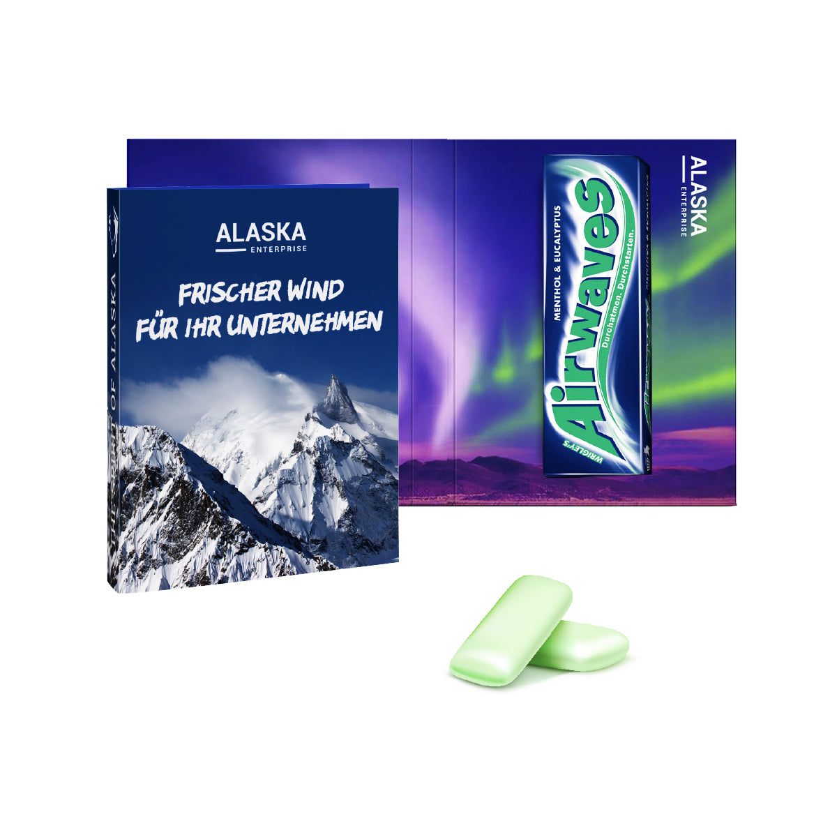 Werbekarte mit Wrigley's Airwaves