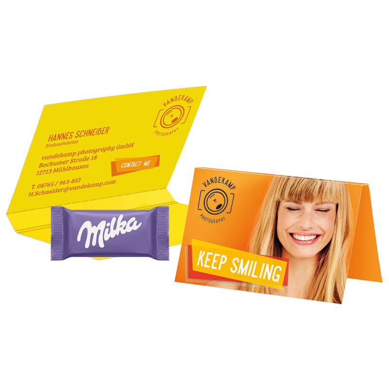 Werbekarte Visitenkartenformat Schokolade Milka