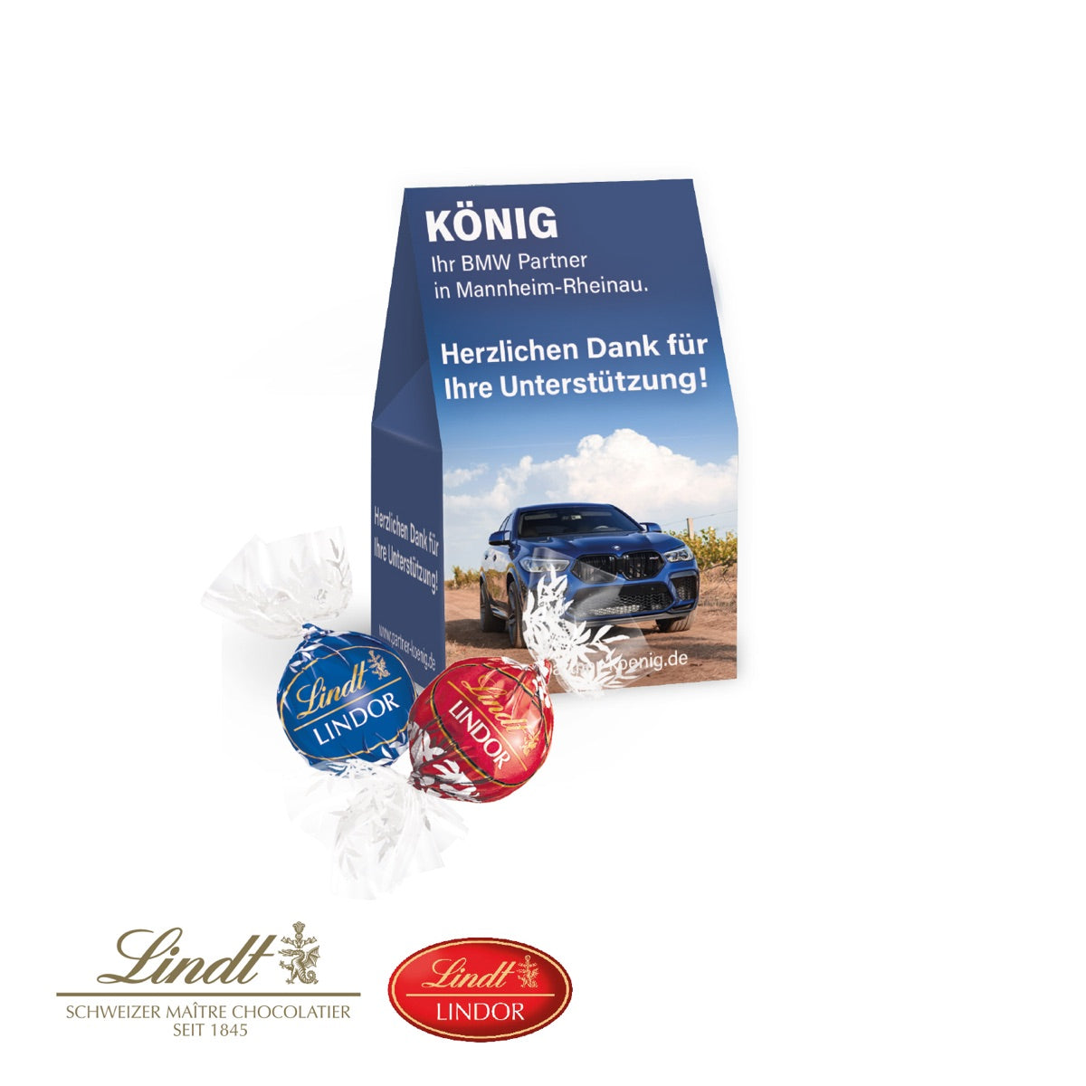 Werbepräsent Selection Mini mit Lindt Lindor Pralinés