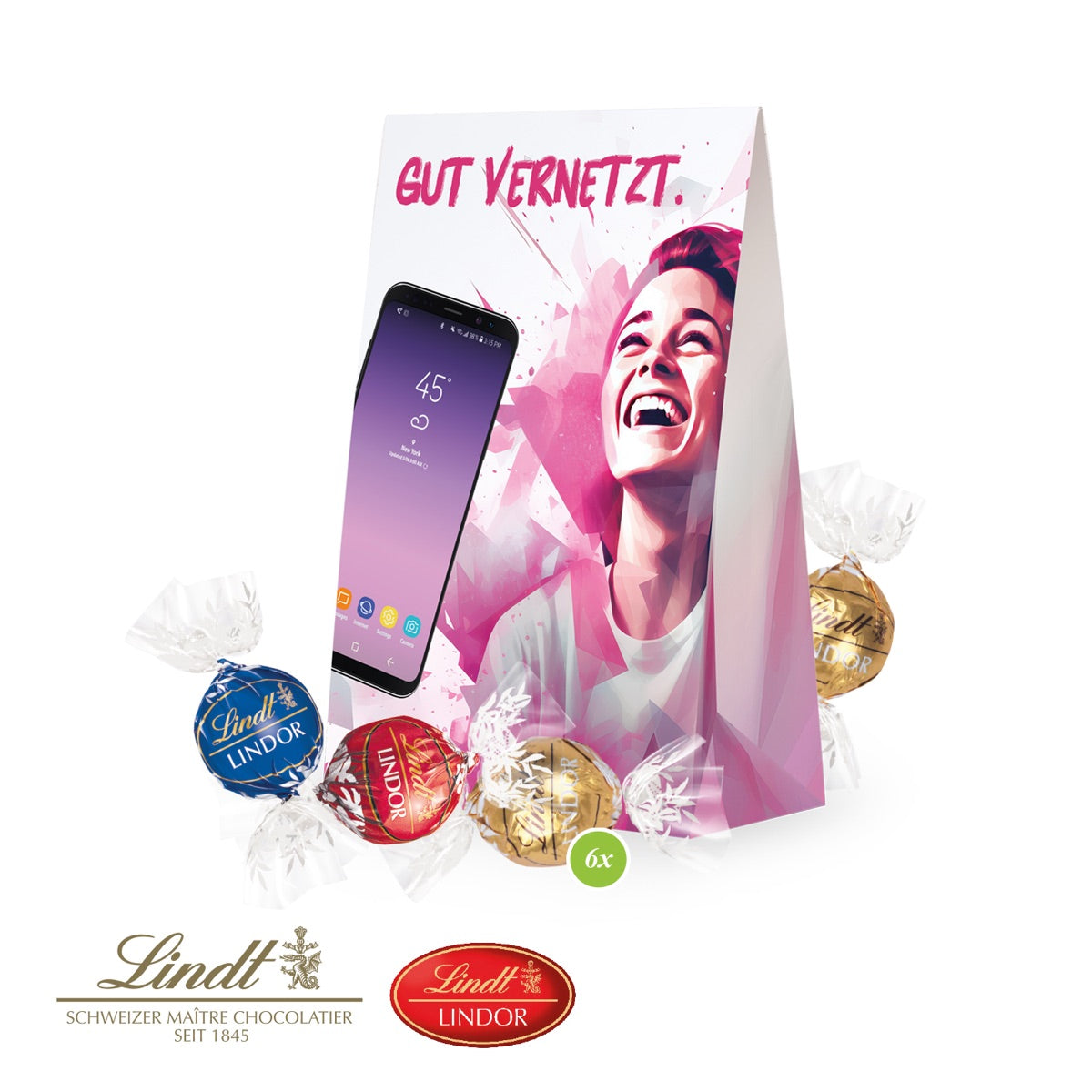 Werbetasche mit Lindt Lindor Pralinés