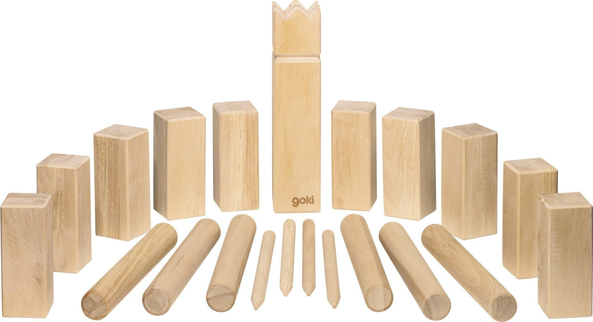 Wikingerspiel Kubb mit Baumwollbeutel, König 30 cm