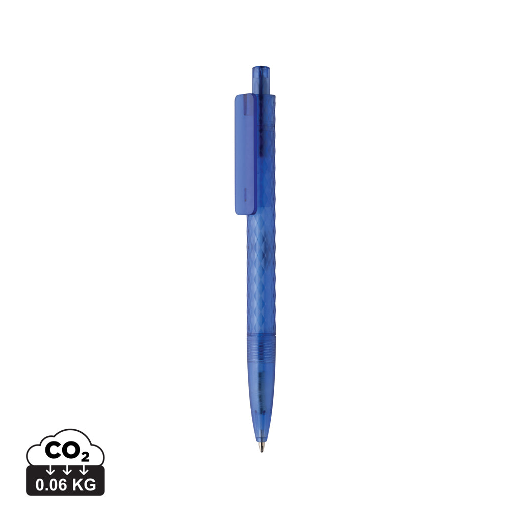 X3 Frosted-Pen aus GRS recyceltem PC – blau