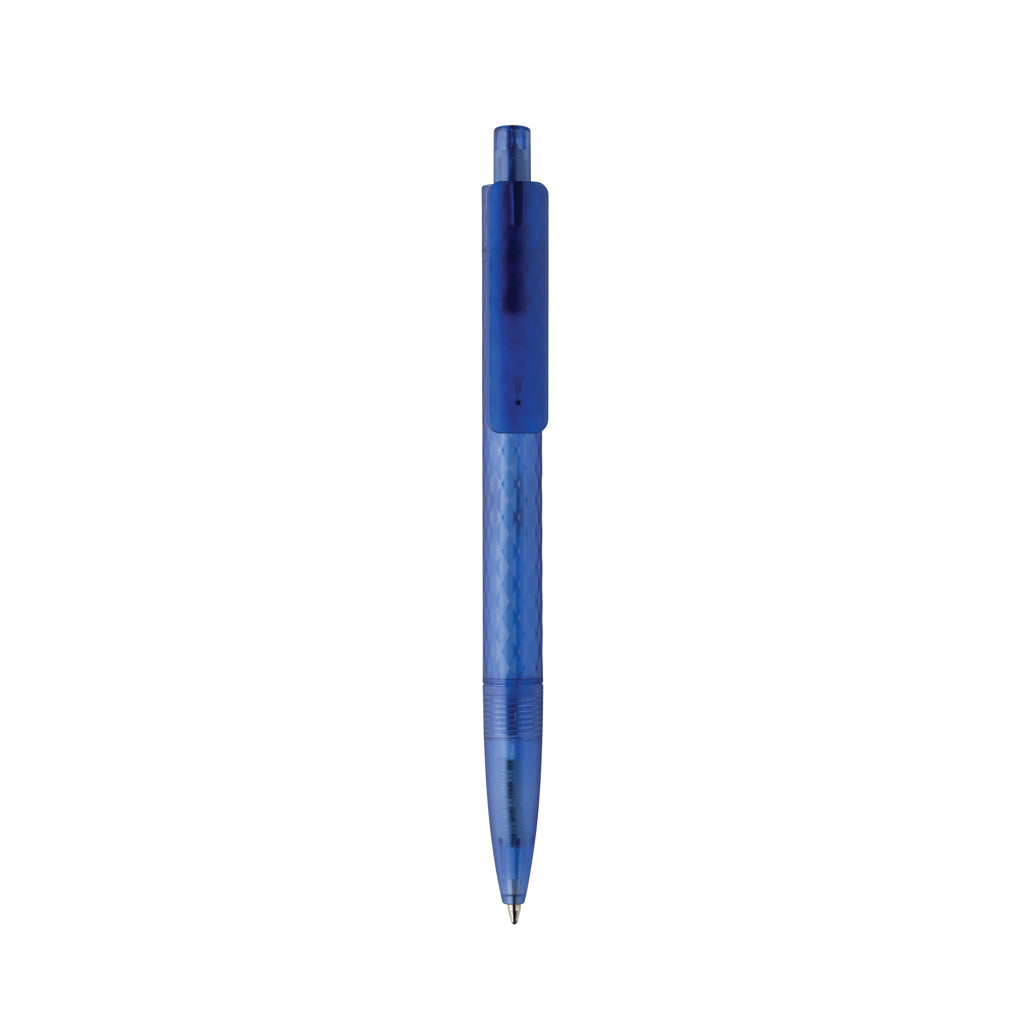 X3 Frosted-Pen aus GRS recyceltem PC – blau