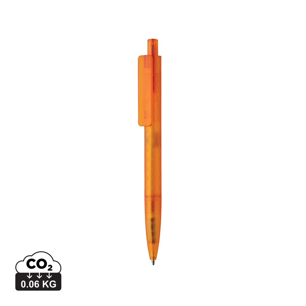 X3 Frosted-Pen aus GRS recyceltem PC – orange