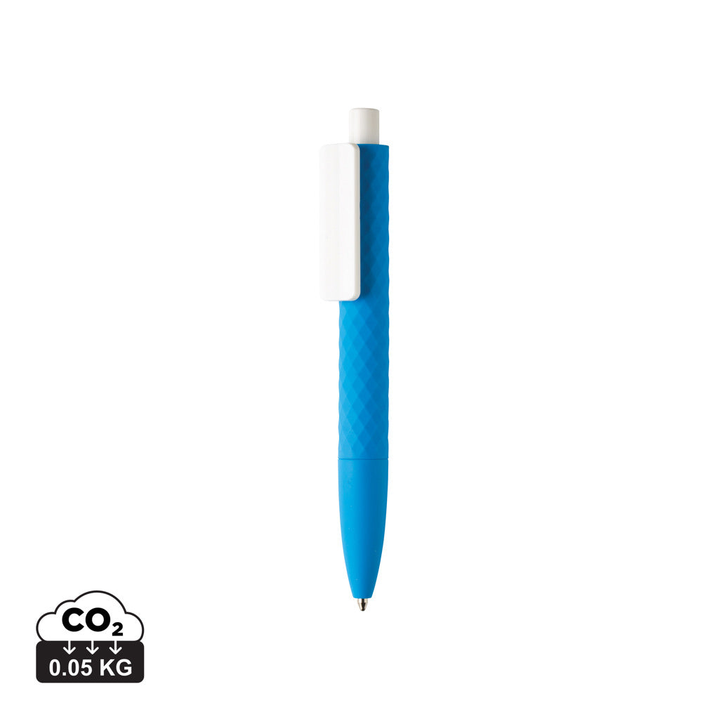 X3-Stift mit Smooth-Touch aus RCS recyceltem ABS – blau