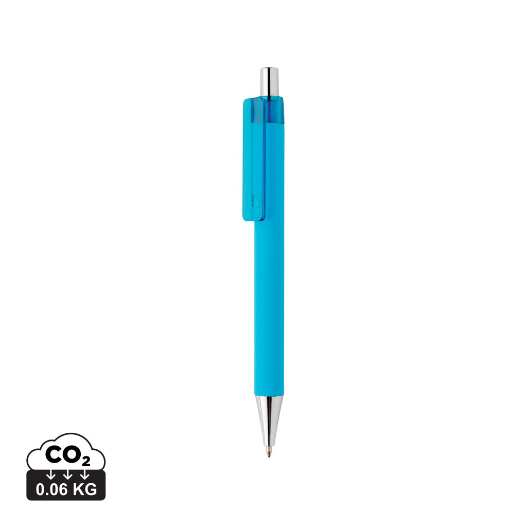 X8 Stift mit Smooth-Touch aus RCS recyceltem ABS – hellblau
