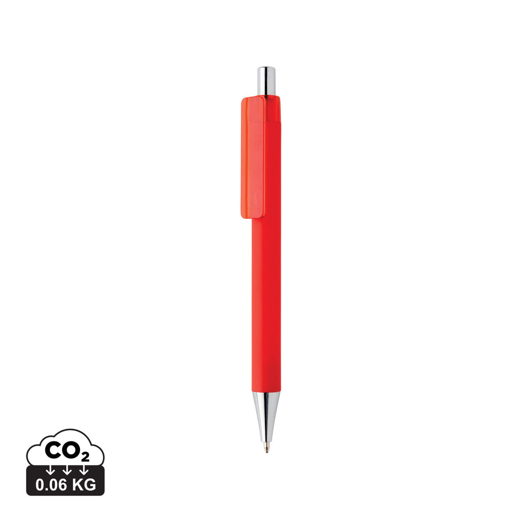 X8 Stift mit Smooth-Touch aus RCS recyceltem ABS – rot