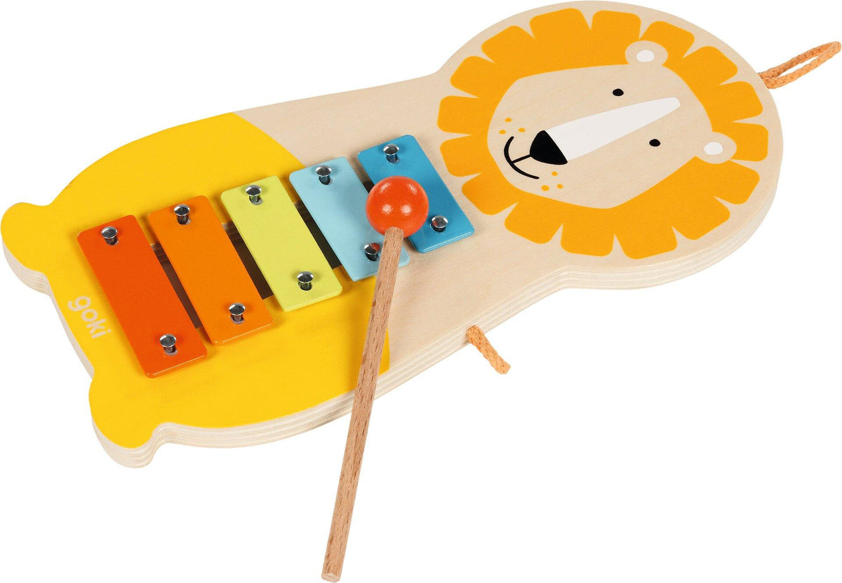 Xylophon Löwe mit fünf Tonplatten von goki – Ansicht