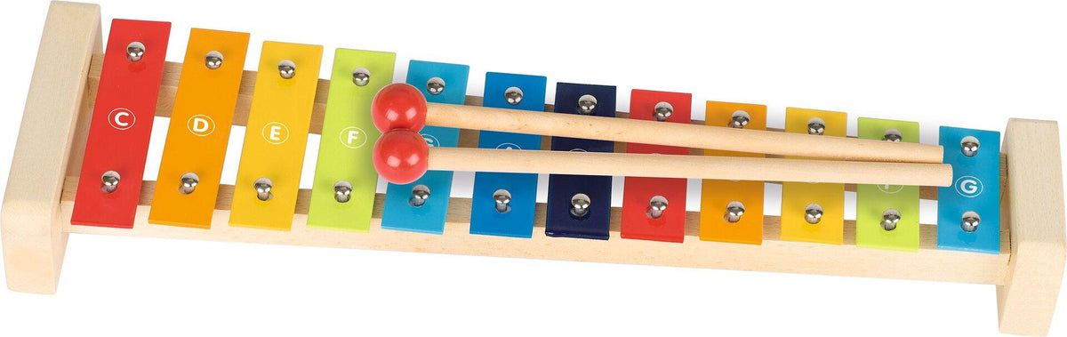 Xylophon mit Notenheft und zwölf Klangplatten von goki – Ansicht