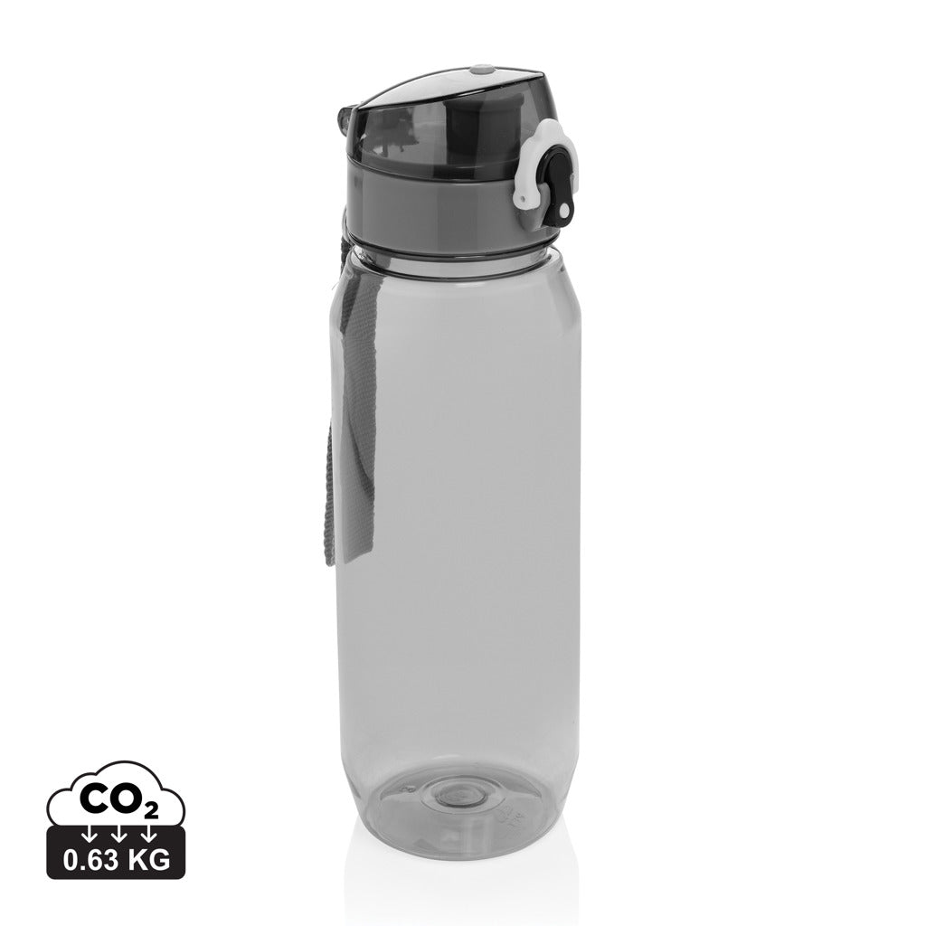 Yide verschließbare Wasserflasche aus RCS rec. PET, 800ml – schwarz