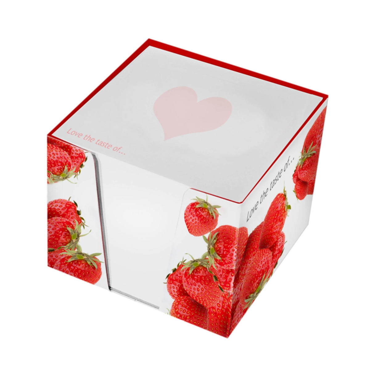Zettelbox 98 x 98 x 80 mm mit Zettelsatz und Logo