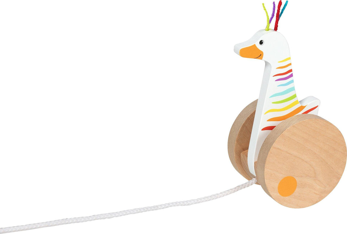 Ziehtier Renngans Tessa mit Regenbogenstreifen – Ansicht
