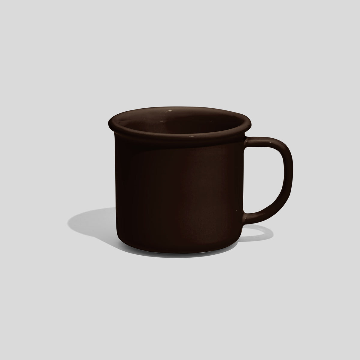 Zylindrische Kaffeetasse 180 ml mit Wulstrand – Dunkelbraun