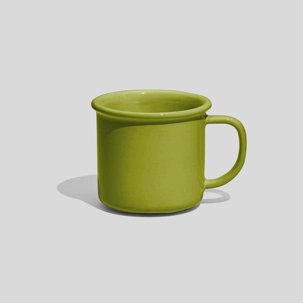Zylindrische Kaffeetasse 180 ml mit Wulstrand – Limettengrün