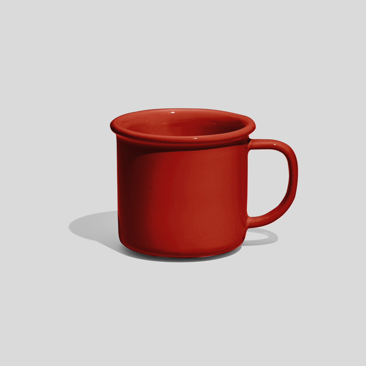 Zylindrische Kaffeetasse 180 ml mit Wulstrand – Rot