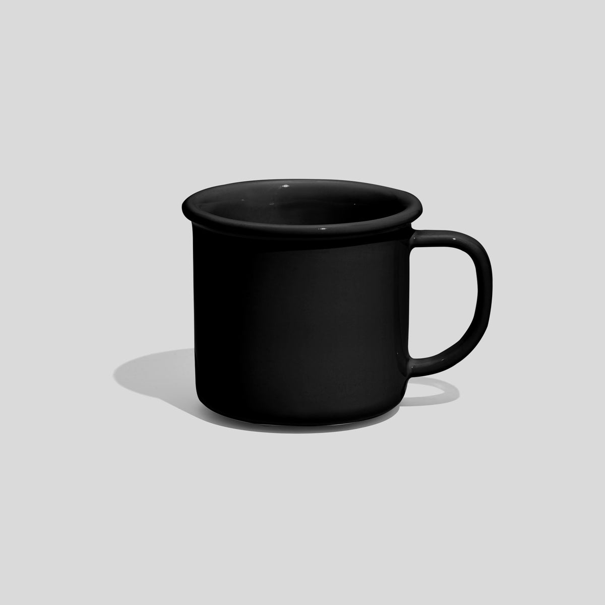 Zylindrische Kaffeetasse 180 ml mit Wulstrand – Schwarz