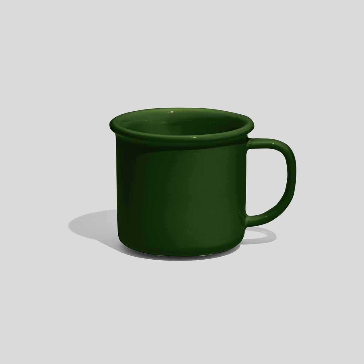 Zylindrische Kaffeetasse 180 ml mit Wulstrand – Tannengrün
