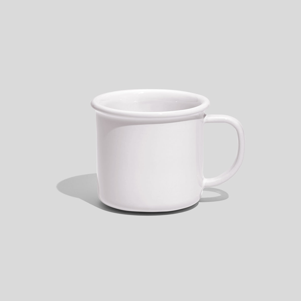Zylindrische Kaffeetasse 180 ml mit Wulstrand – Weiß