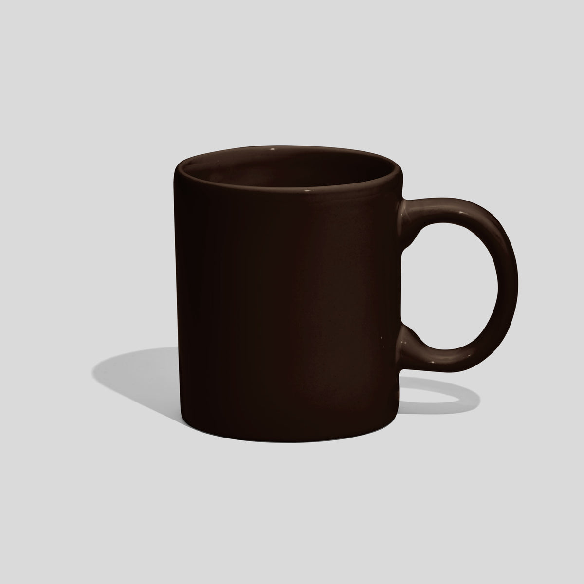 Zylindrische Kaffeetasse 220 ml mit rundem Henkel – Dunkelbraun