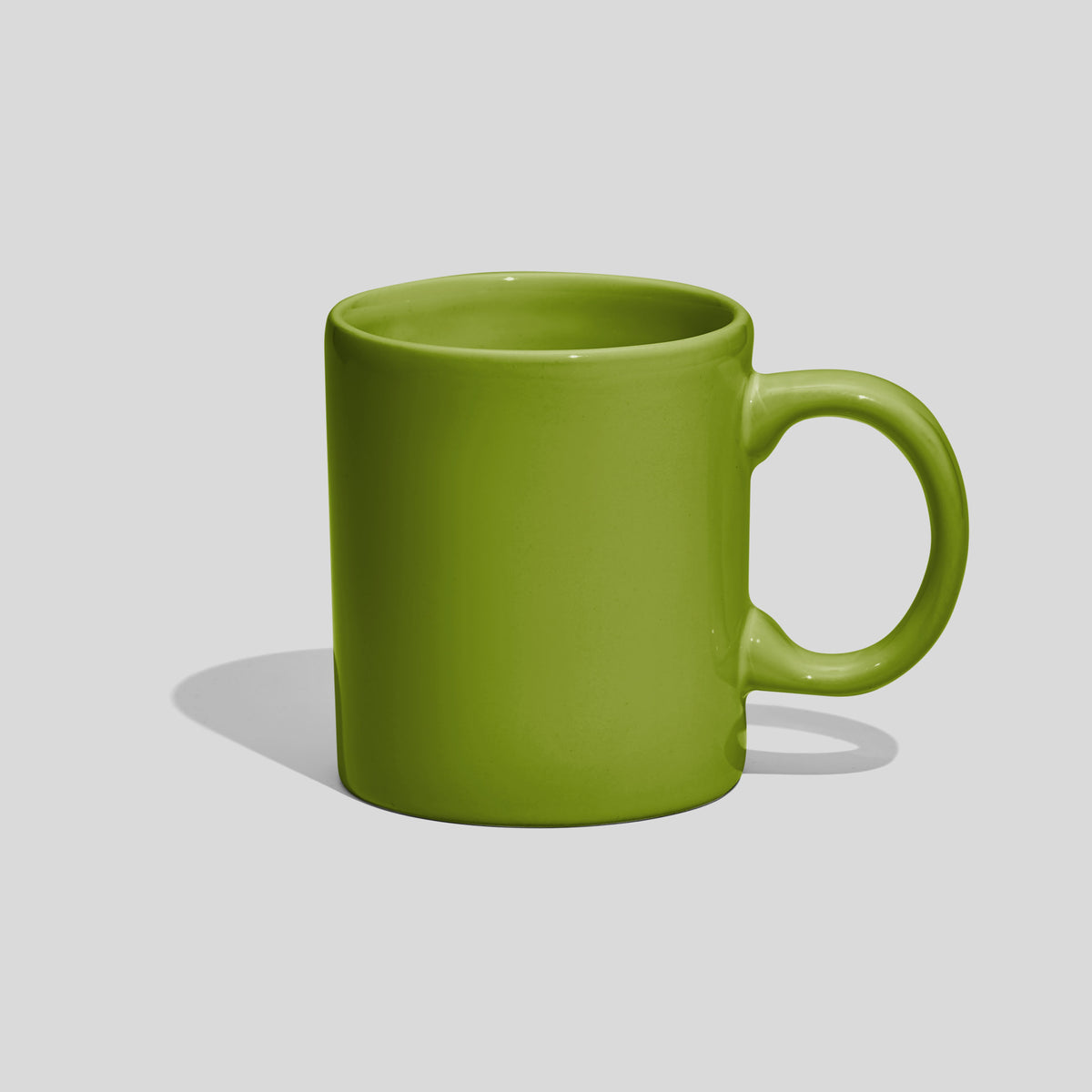 Zylindrische Kaffeetasse 220 ml mit rundem Henkel – Olivgrün