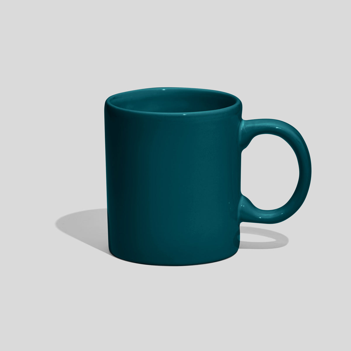 Zylindrische Kaffeetasse 220 ml mit rundem Henkel – Petrol
