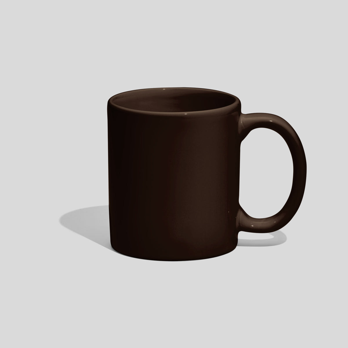 Zylindrische Keramiktasse 280 ml mit ovalem Henkel – Dunkelbraun