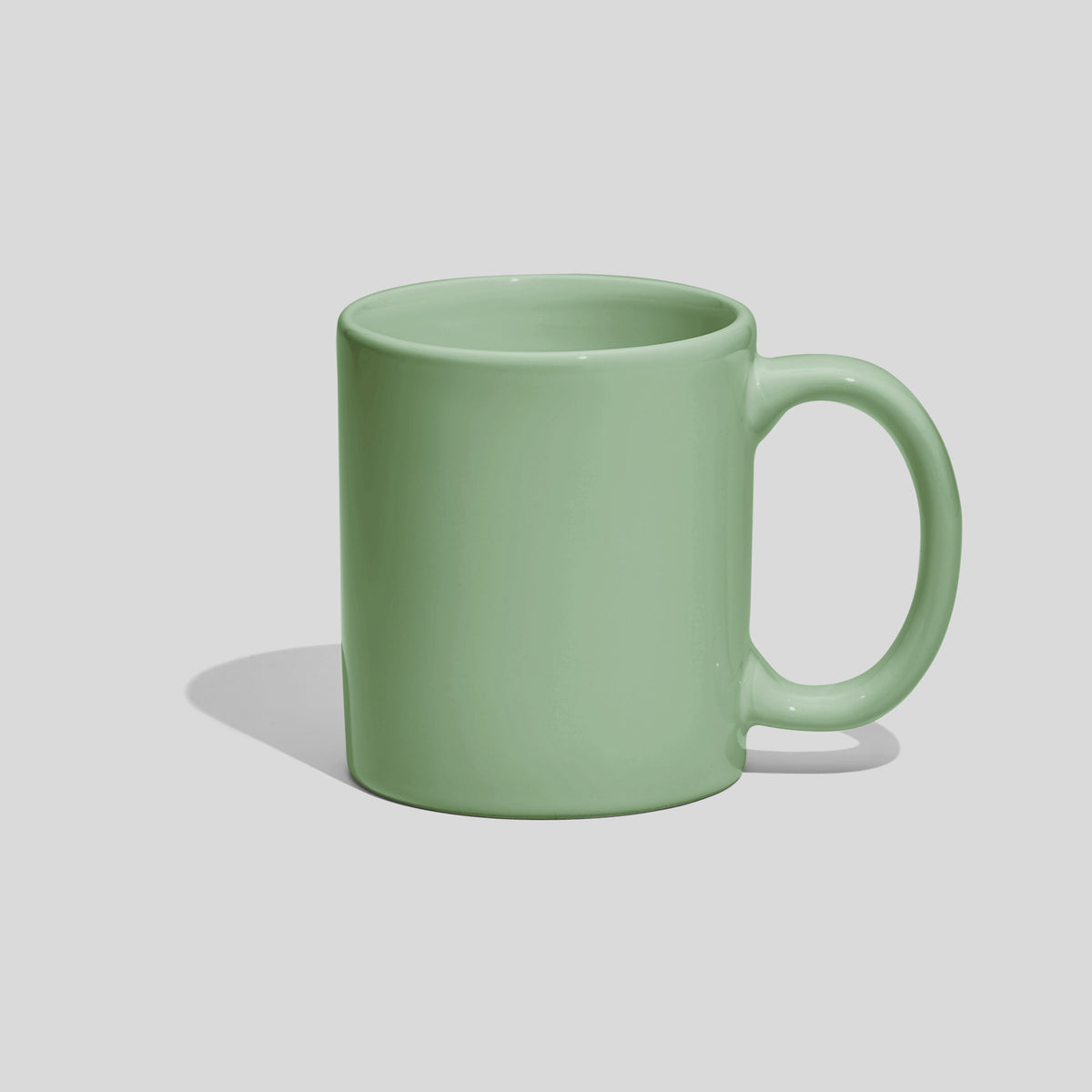 Zylindrische Keramiktasse 280 ml mit ovalem Henkel – Mintgrün