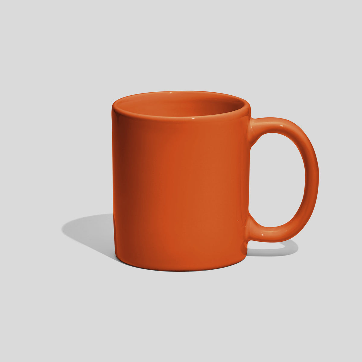 Zylindrische Keramiktasse 280 ml mit ovalem Henkel – Orange