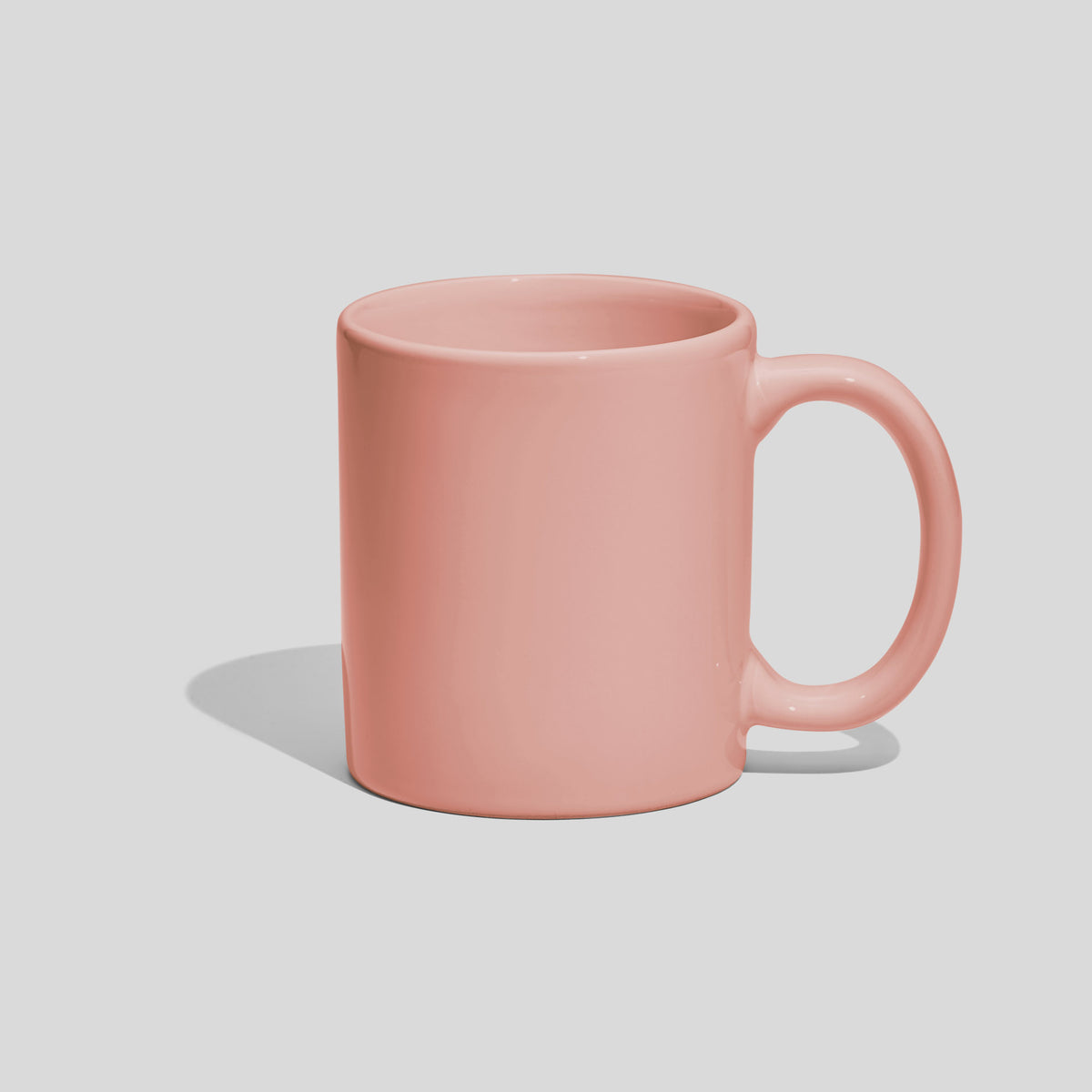 Zylindrische Keramiktasse 280 ml mit ovalem Henkel – Rosa