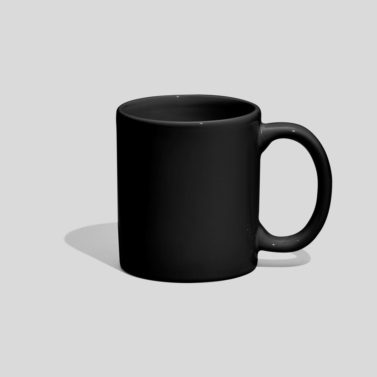 Zylindrische Keramiktasse 280 ml mit ovalem Henkel – Schwarz