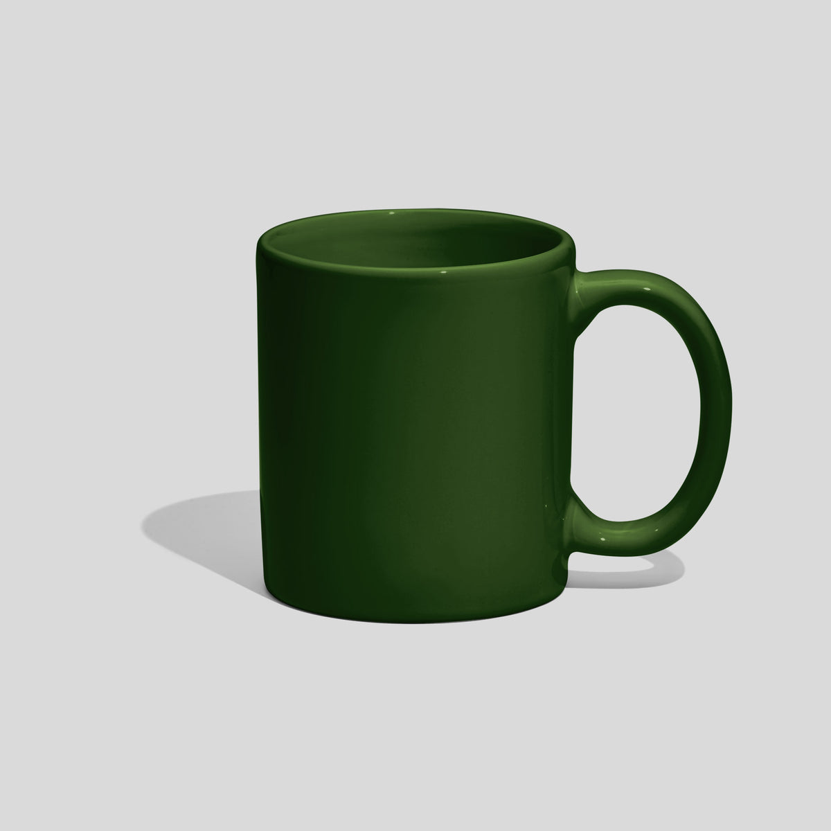 Zylindrische Keramiktasse 280 ml mit ovalem Henkel – Tannengrün