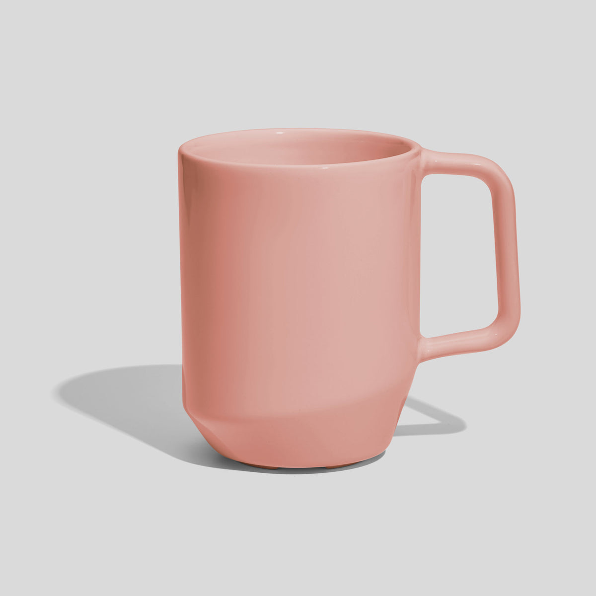 Zylindrische Keramiktasse 360 ml mit eckigem Henkel – Rosa