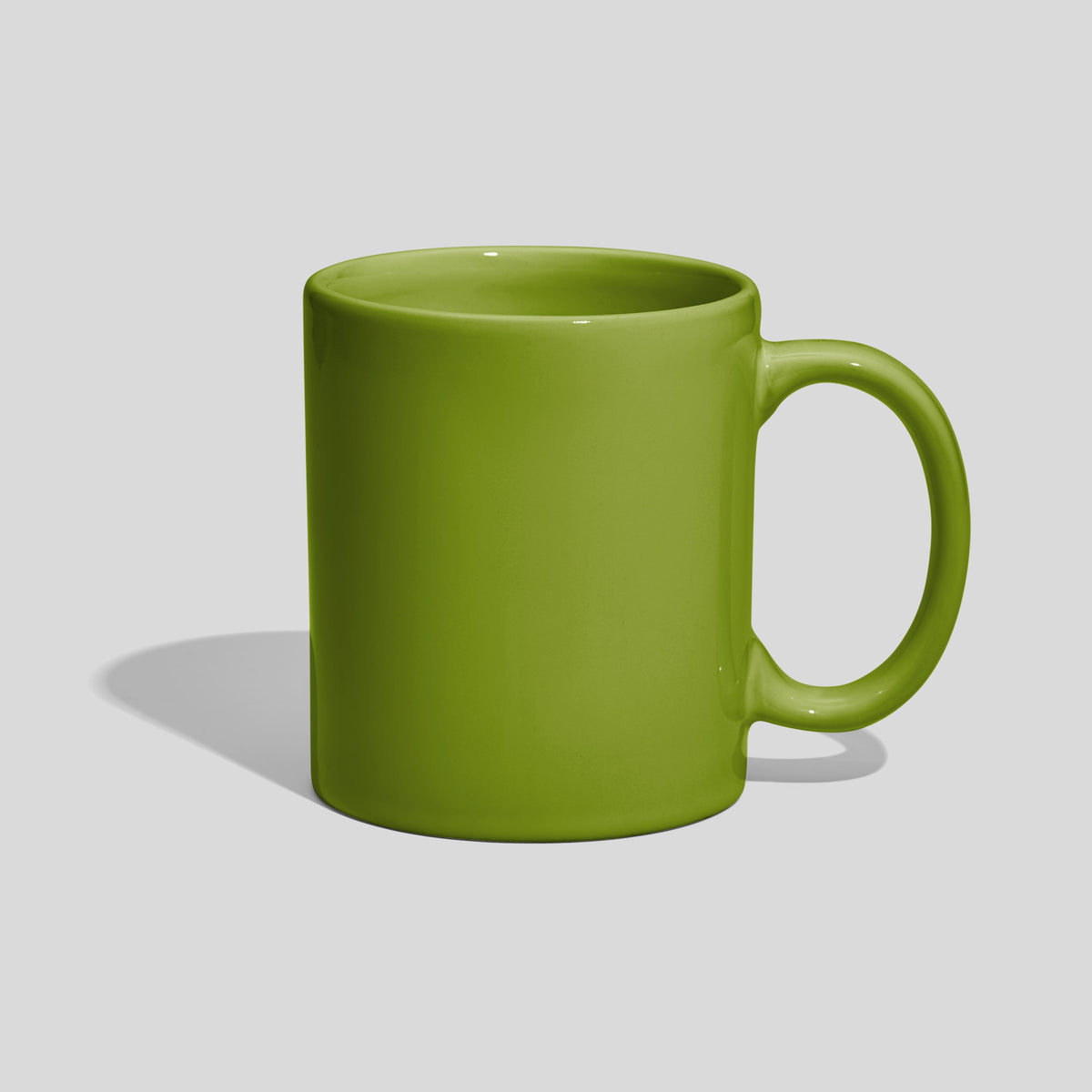 Zylindrische Tasse 310 ml mit klassischem Henkelbogen – Olivgrün